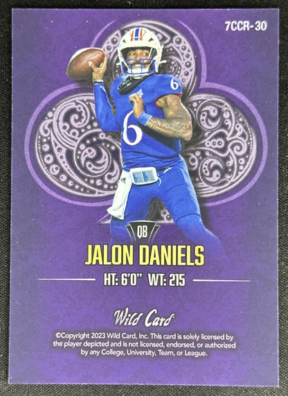 Jalon Daniels 2023 7 Card Studs Football Promo Right Club Rainbow Purple /6 Jayhawks