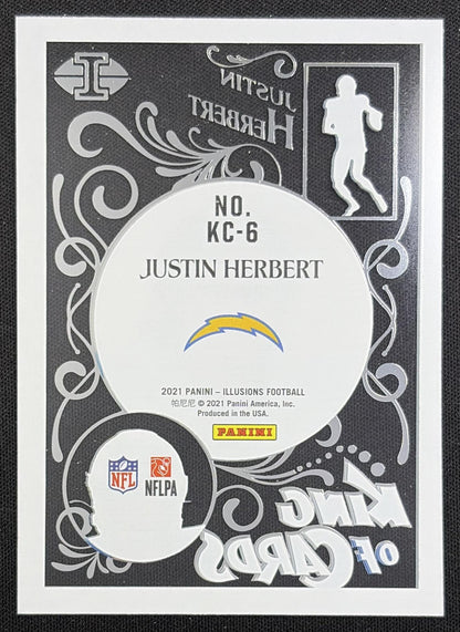 Justin Herbert 2021 Panini Illusions King of Cards Chargers