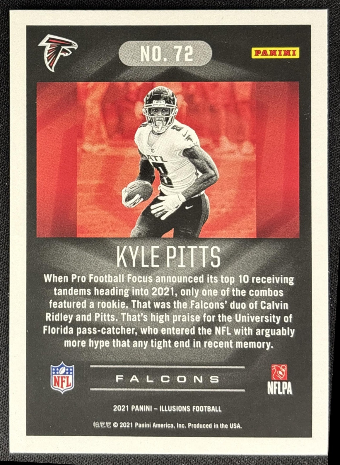 Kyle Pitts 2021 Panini Illusions Falcons back