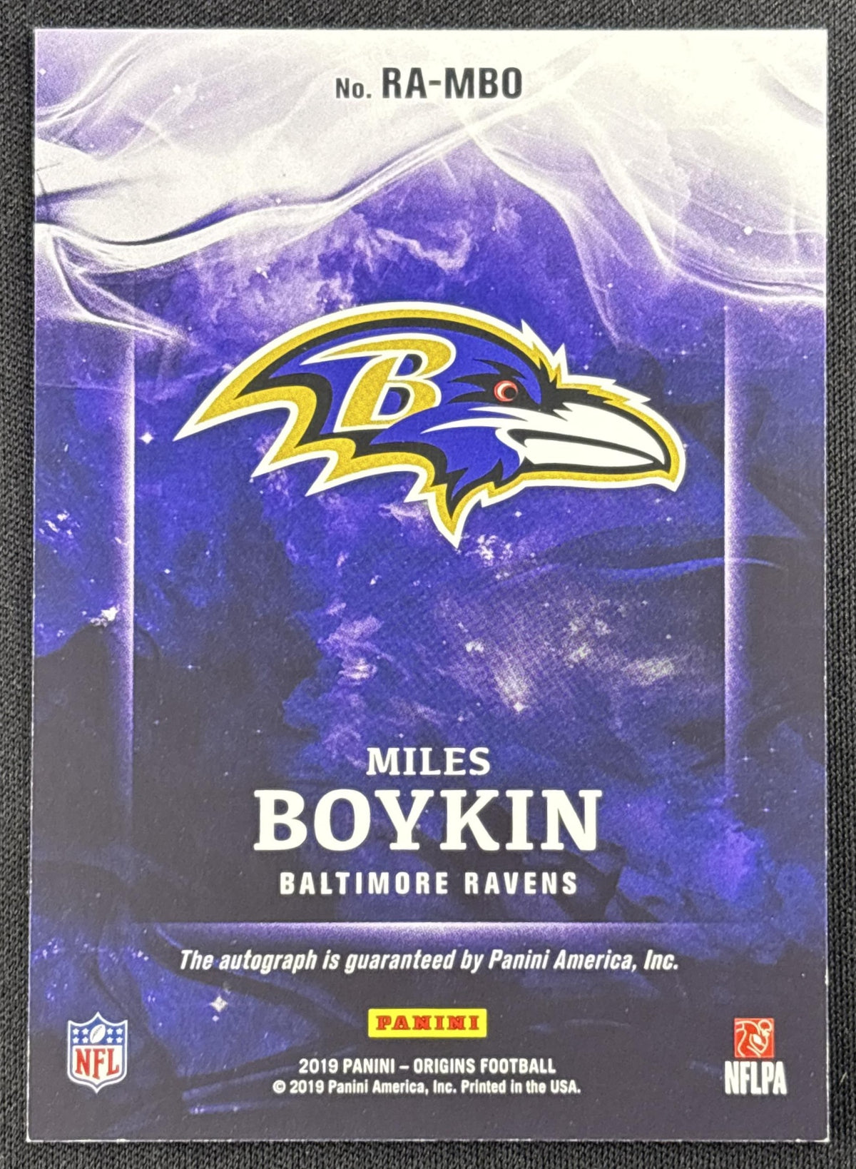 Miles Boykin 2019 Panini Origins Rookie Auto Ravens