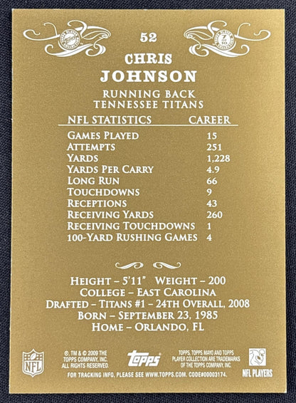 Chris Johnson 2009 Topps Mayo Titans