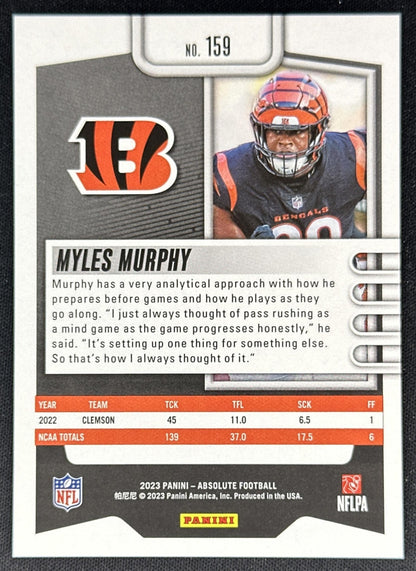 Myles Murphy 2023 Absolute Rookie /199 Bengals back
