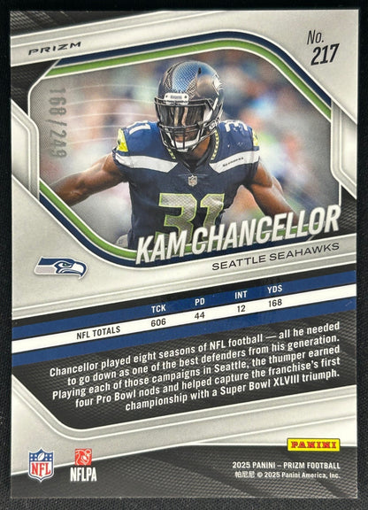 Kam Chancellor 2025 Panini Prizm Orange /249 Seahawks Sports Trading Cards