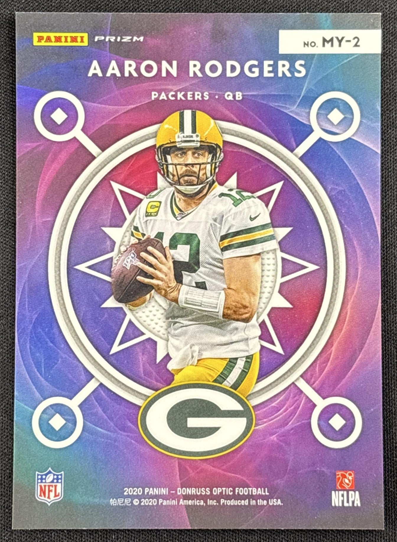Aaron Rodgers 2020 Panini Donruss Optic Mythical Packers - back