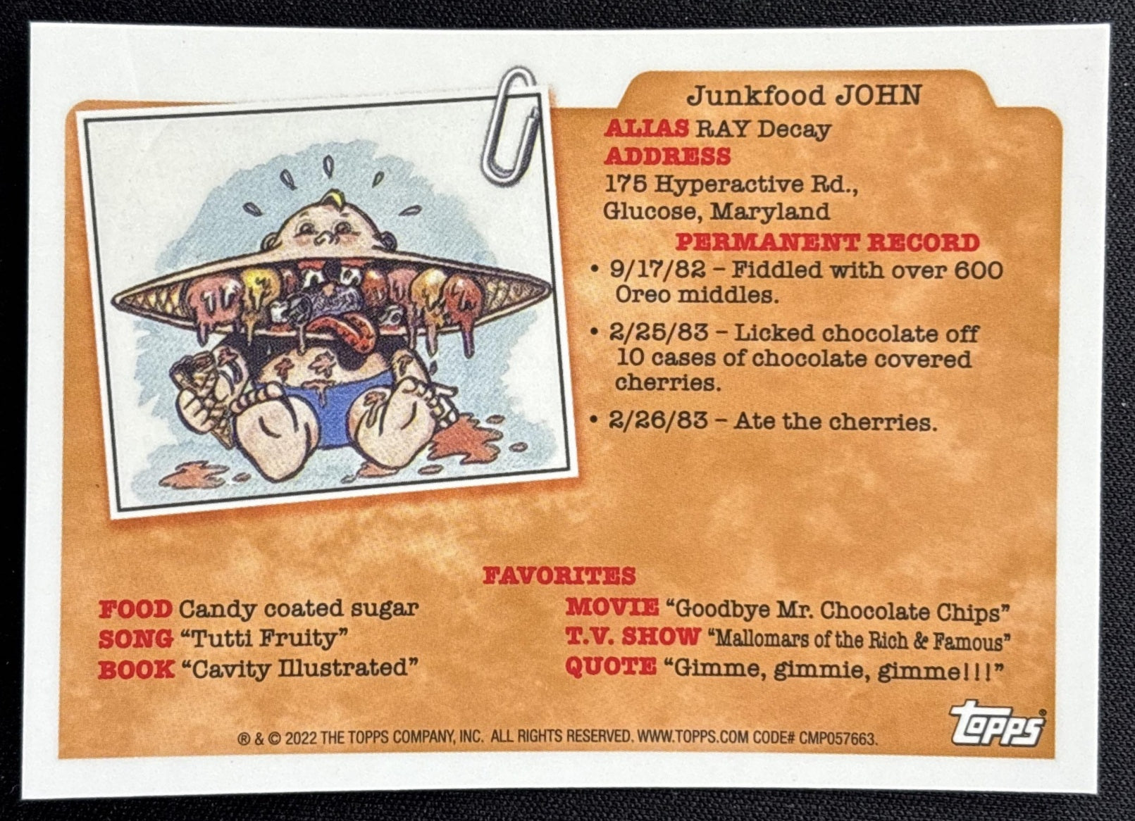 Hugh Turn 2022 Topps Garbage Pail Kids Sapphire