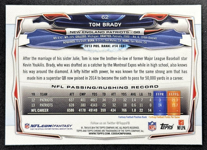 Tom Brady 2014 Topps Chrome Patriots
