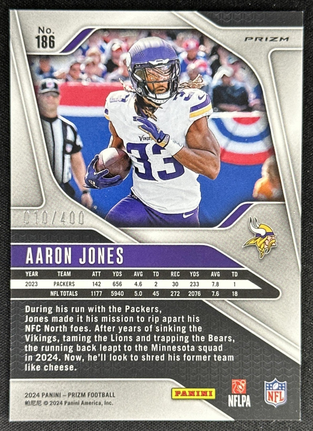 Aaron Jones 2024 Panini Prizm Pandora /400 Vikings