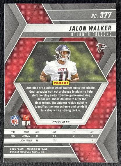 Jalon Walker 2025 Panini Mosaic Rookies Camo Pink Prizm Falcons