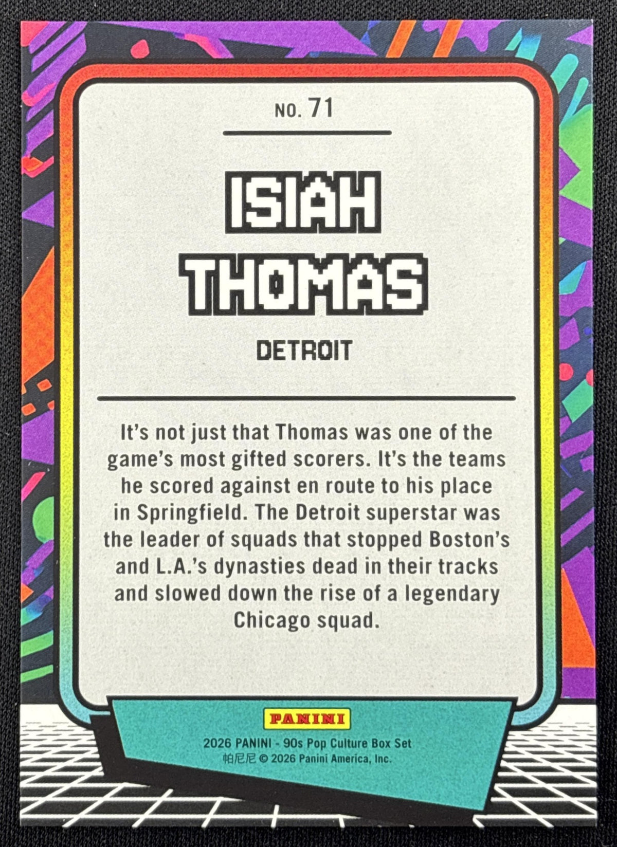 Isiah Thomas 2026 Panini 90s Pop Culture Orange /99