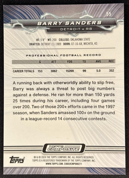 Barry Sanders 2023 Topps Composite Resurgence Teal Surge /149 Lions Sports Trading Card