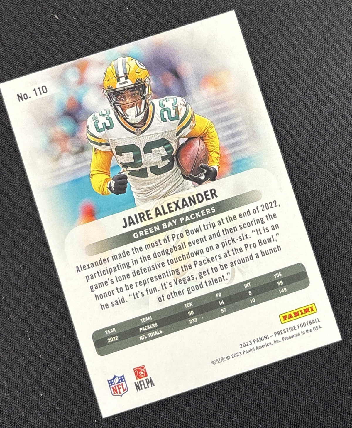 Jaire Alexander 2023 Panini Prestige Xtra Points Premium Gold /75 Packers