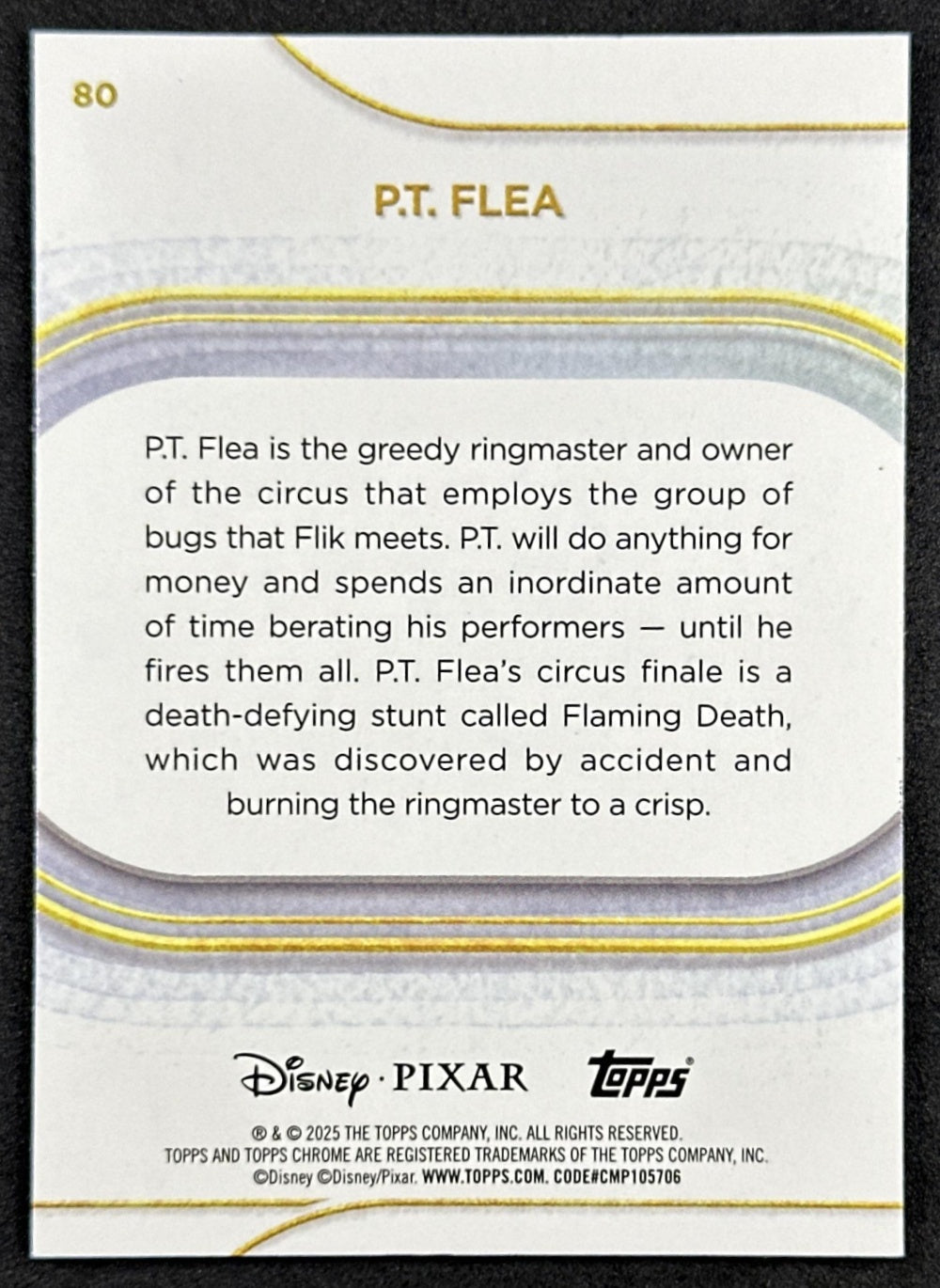 P.T. Flea 2025 Topps Chrome Disney Non-Sport Trading Cards