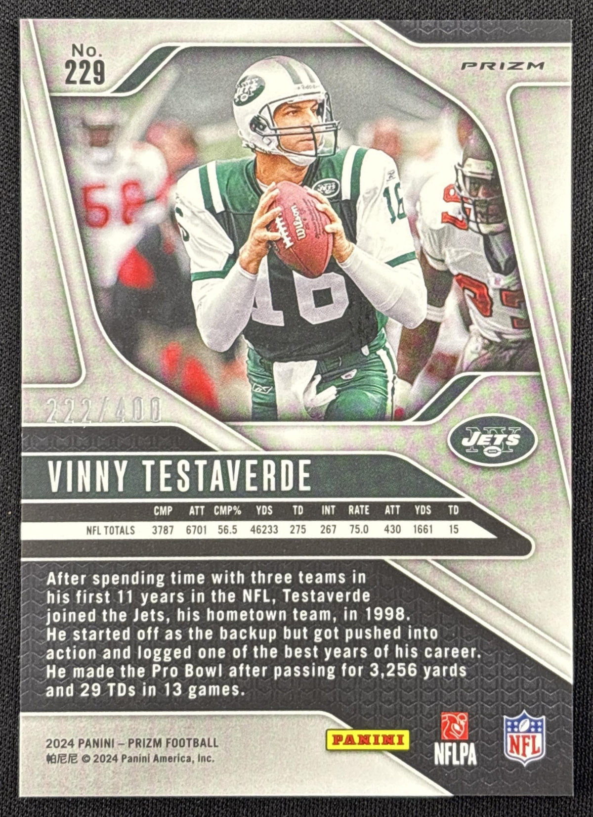 Vinny Testaverde 2024 Panini Prizm Pandora /400 Jets