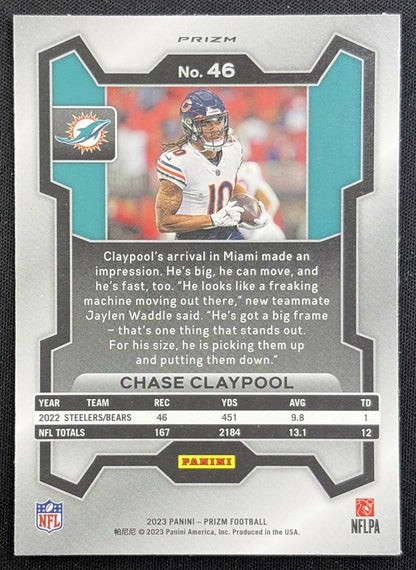 Chase Claypool 2023 Panini Prizm Green Wave Dolphins