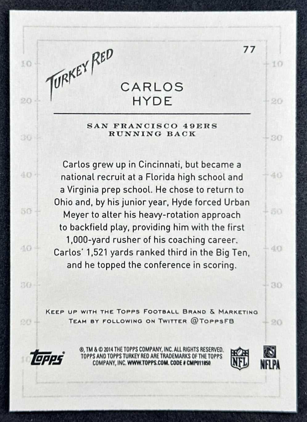 Carlos Hyde Rookie 2014 Topps Turkey Red 49ers