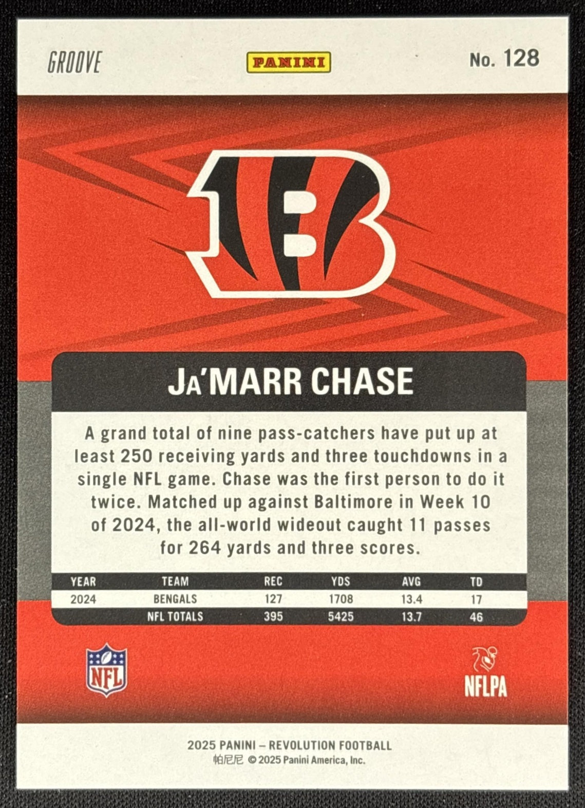 Ja'Marr Chase 2025 Panini Revolution Groove Bengals Sports Trading Cards