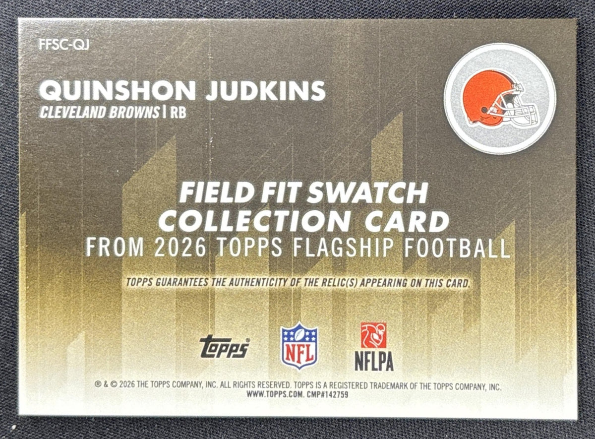 Quinshon Judkins 2026 Topps Field Fit Swatch Collection Browns
