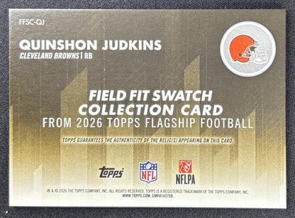 Quinshon Judkins 2026 Topps Field Fit Swatch Collection Browns
