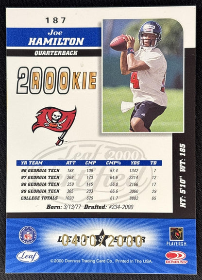 Joe Hamilton 2000 Leaf Certified /2000 Buccaneers