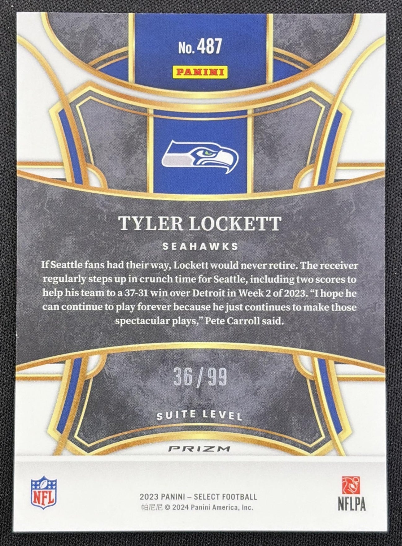 Tyler Lockett 2023 Panini Select Blue Prizms /99 Seahawks