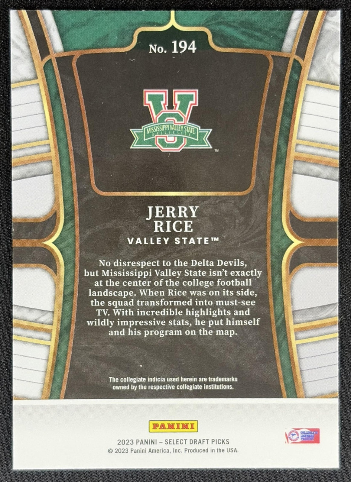 Jerry Rice 2023 Panini Select Draft Picks Blue Retail Sports Trading Card