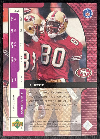 Jerry Rice 2000 Upper Deck Ionix 49ers back