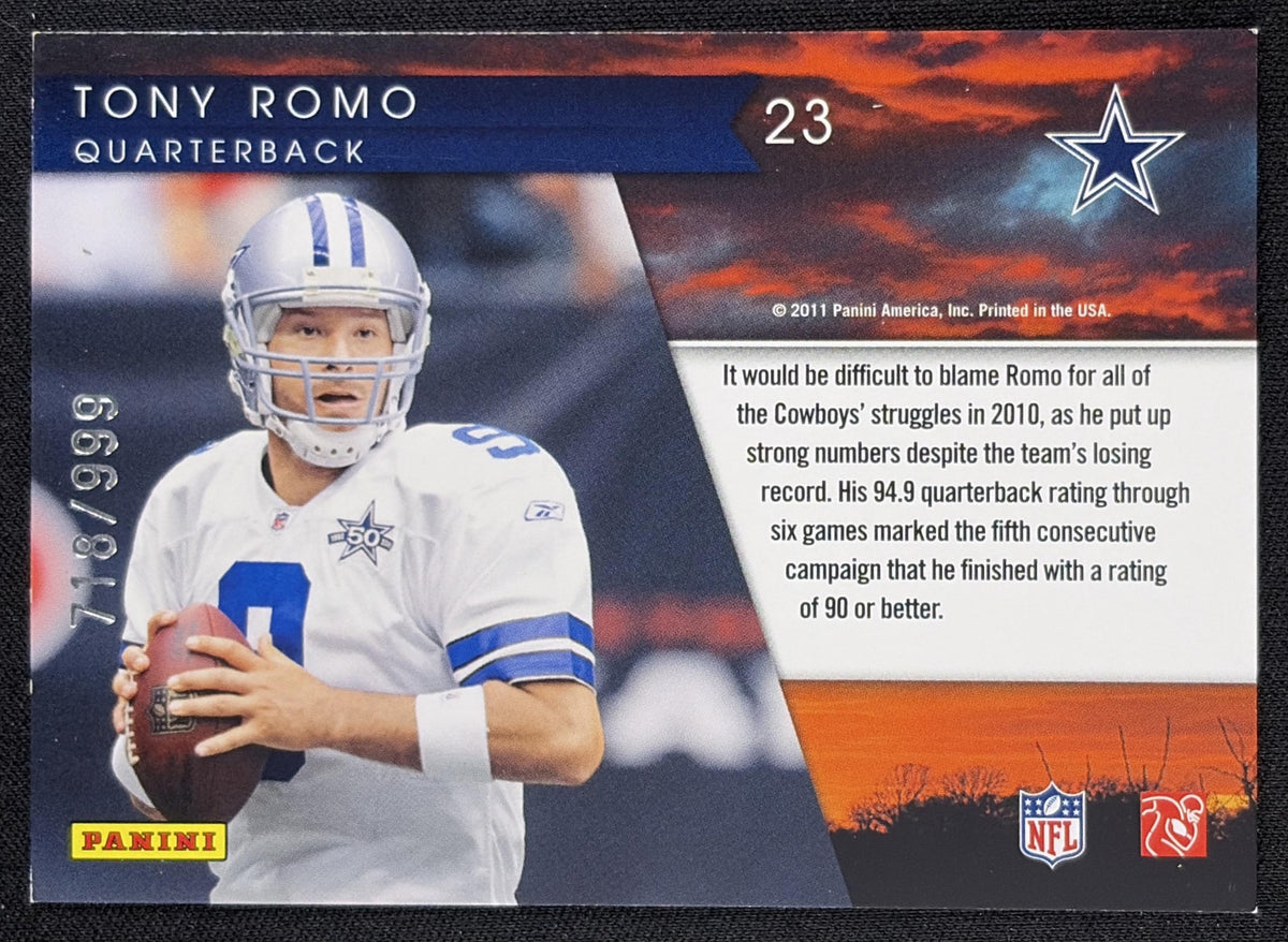 Tony Romo 2011 Panini Donruss Elite Legends of the Fall Gold /999 Cowboys