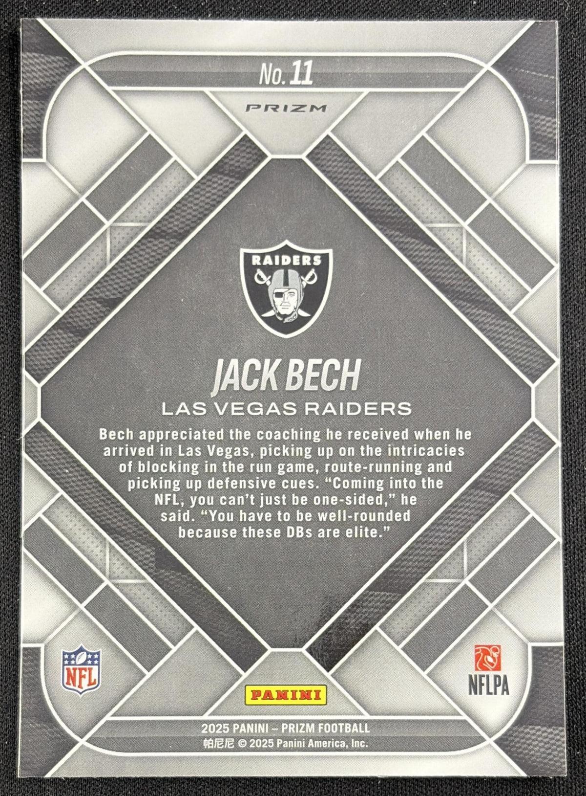 Jack Bech 2025 Panini Prizm Emergent Green Ice Raiders