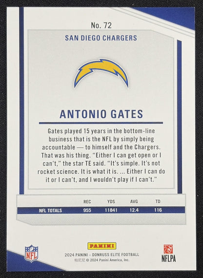 Antonio Gates 2024 Panini Donruss Elite Status Explosion /875 San Diego Chargers