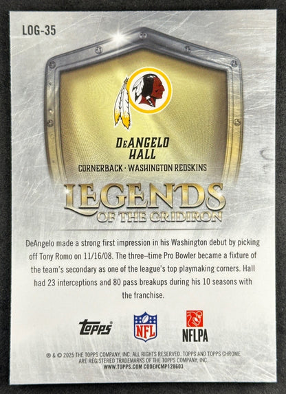 DeAngelo Hall 2025 Topps Chrome Legends of the Gridiron Redskins Sports Trading Cards
