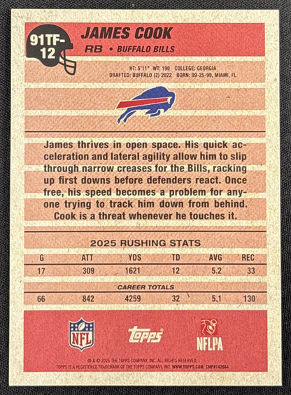 James Cook 2026 Topps 1991 Crackle Foil Bills