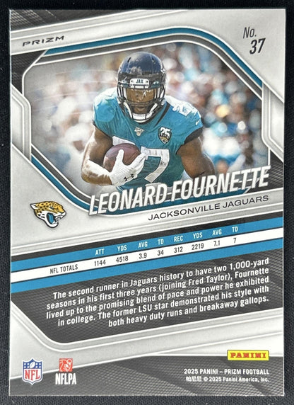 Leonard Fournette 2025 Panini Prizm Choice Blue Yellow & Green Jaguars