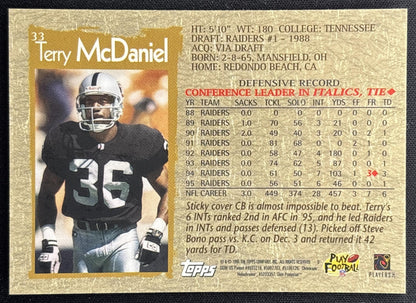 Terry McDaniel 1996 Topps Chrome Raiders Sports Trading Cards