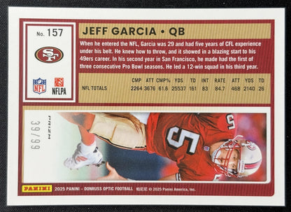 Jeff Garcia 2025 Panini Donruss Optic Pink Velocity Prizm /99 49ers back