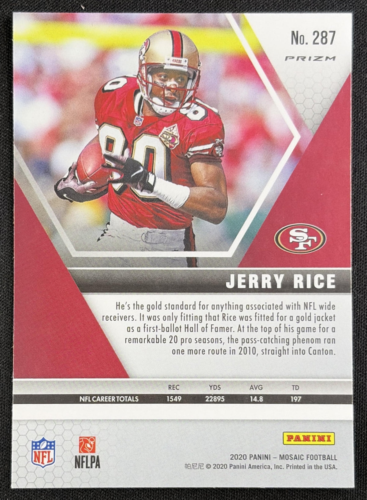 Jerry Rice 2020 Panini Mosaic Prizm Reactive Green 49ers