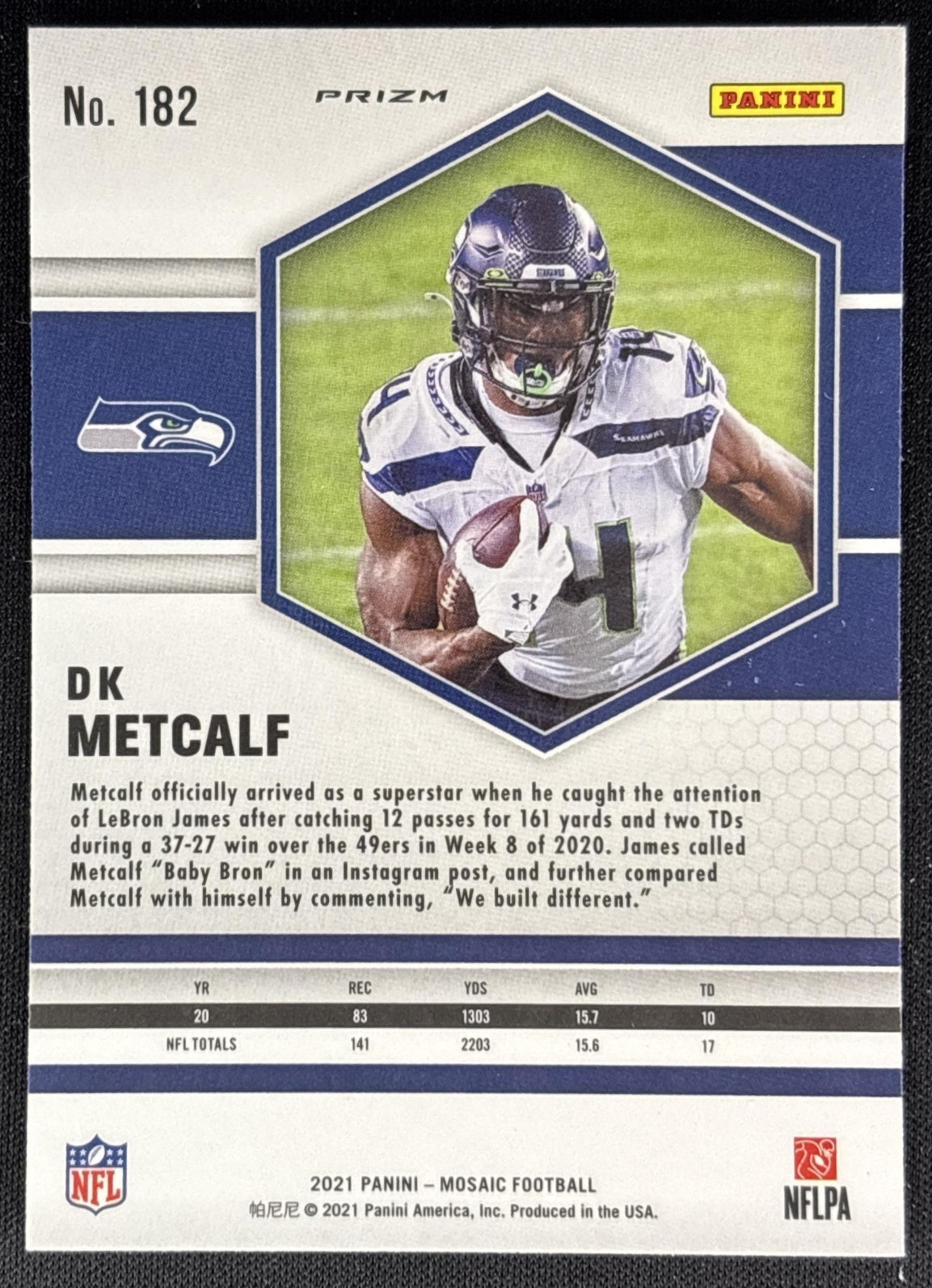 DK Metcalf 2021 Panini Mosaic Prizm Reactive Orange Seahawks Sports Trading Cards