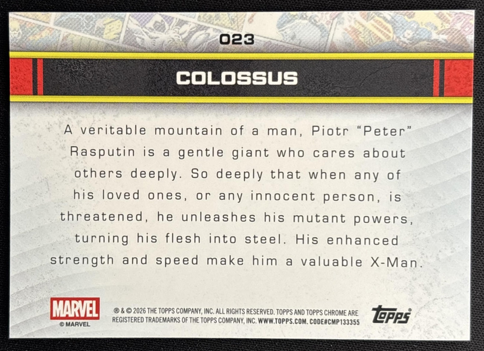 Colossus 2026 Topps Chrome Marvel Comics