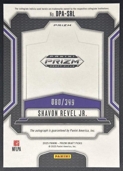 Shavon Revel Jr. 2025 Panini Prizm Draft Picks Auto Red /399 back