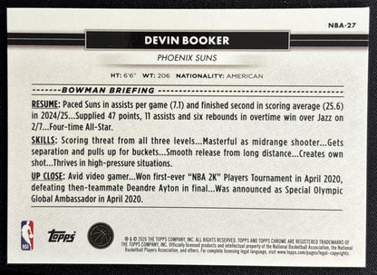 Devin Booker 2026 Topps NSCC Collection NBA Sports Trading Cards