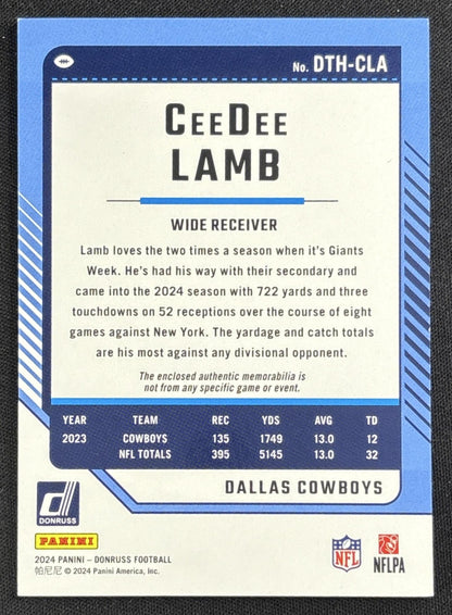 CeeDee Lamb 2024 Panini Donruss Threads Cowboys