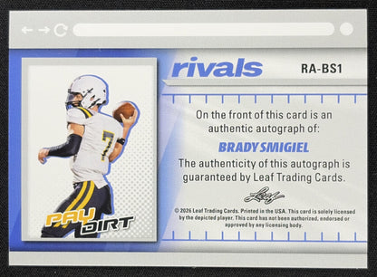 Brady Smigiel 2026 Leaf Paydirt Rivals Auto Blue /5