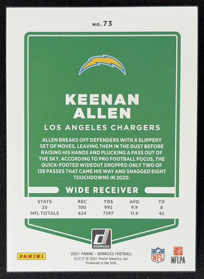 Keenan Allen 2021 Panini Donruss Press Proof Premium Chargers - Los Angeles Chargers