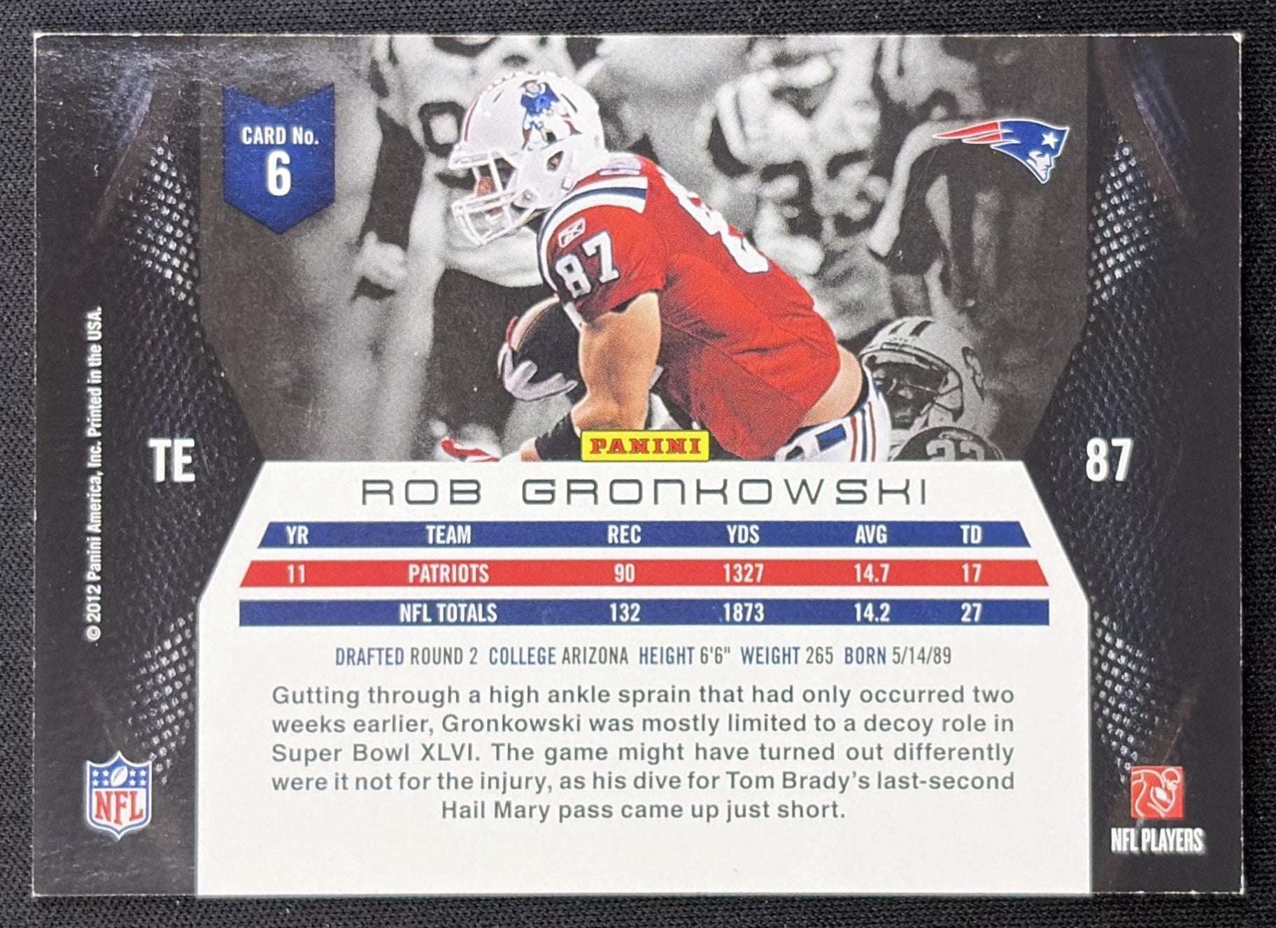 Rob Gronkowski 2012 Panini Momentum Patriots