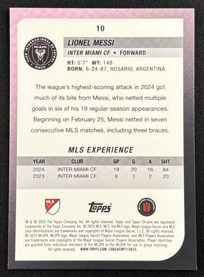 Lionel Messi 2025 Topps Chrome MLS Wave Refractor Inter