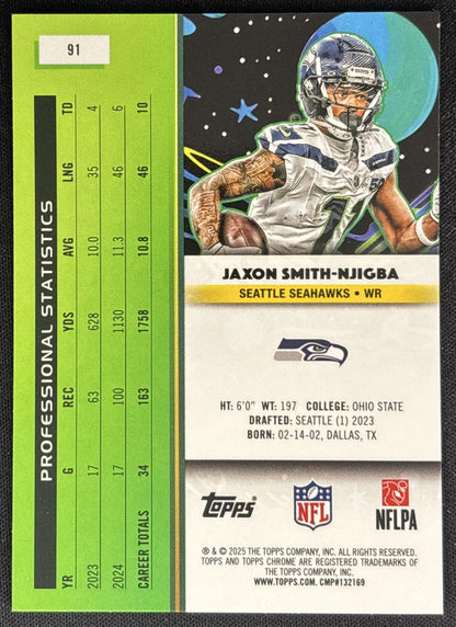 Jaxon Smith-Njigba 2025 Topps Cosmic Chrome Seahawks back
