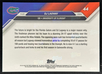 DJ Lagway 2024 Bowman U Now #44 Florida Gators