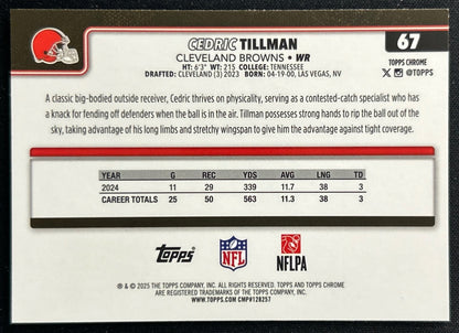 Cedric Tillman 2025 Topps Chrome Browns Sports Trading Cards
