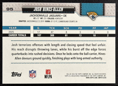 Josh Hines-Allen 2026 Topps Football Leather Foil Jaguars