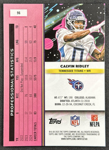Calvin Ridley 2025 Topps Cosmic Chrome Titans back