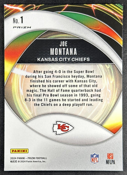 Joe Montana 2024 Panini Prizm Portals Green Wave Sports Trading Card